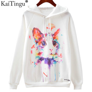 Cool Cat Art Woman Hoodies