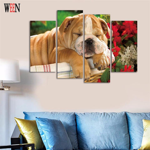 Modern Dog Wall Canvas Art (No Frame)