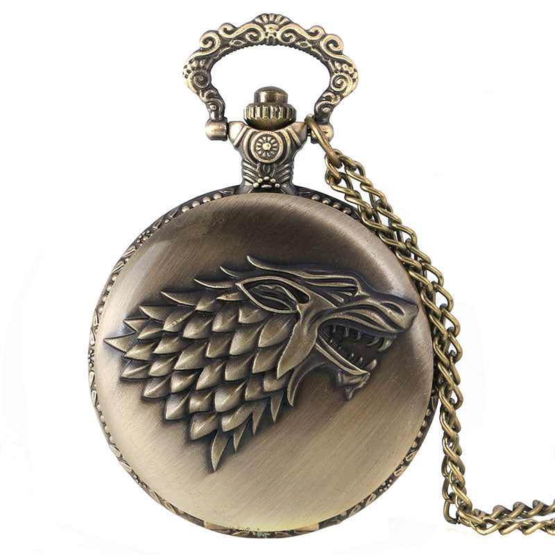 Stark House Game of Thrones Wolf Pocket Watch