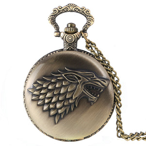 Stark House Game of Thrones Wolf Pocket Watch