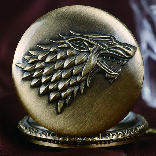 Stark House Game of Thrones Wolf Pocket Watch