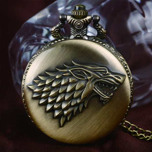 Stark House Game of Thrones Wolf Pocket Watch