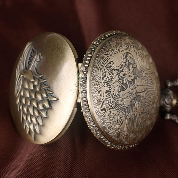 Stark House Game of Thrones Wolf Pocket Watch