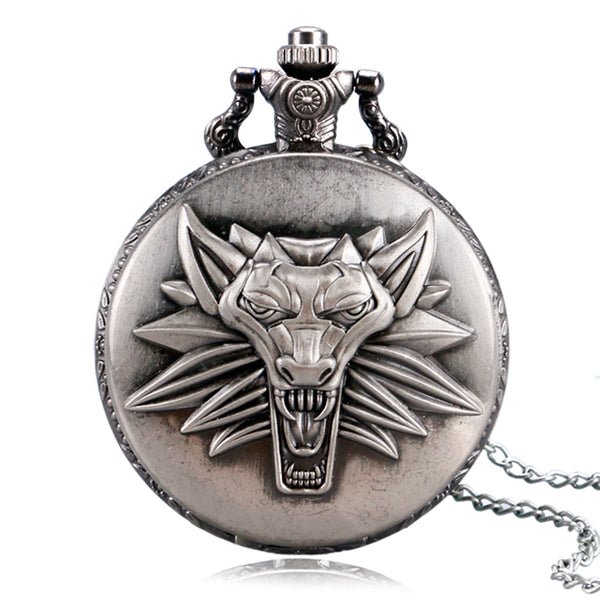 Wolf Pocket Watch Necklace