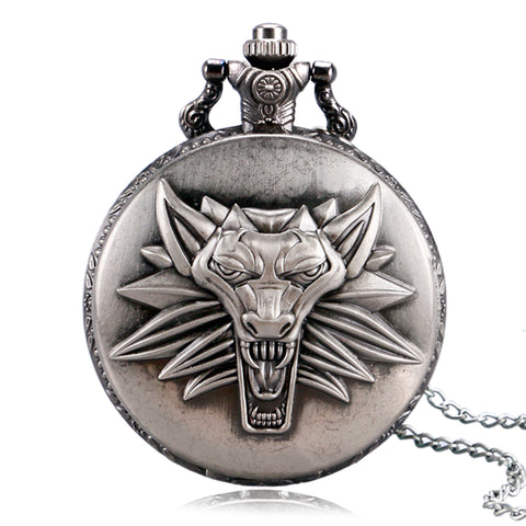 Wolf Pocket Watch Necklace