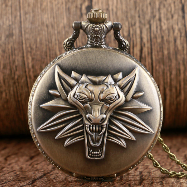 Wolf Pocket Watch Necklace