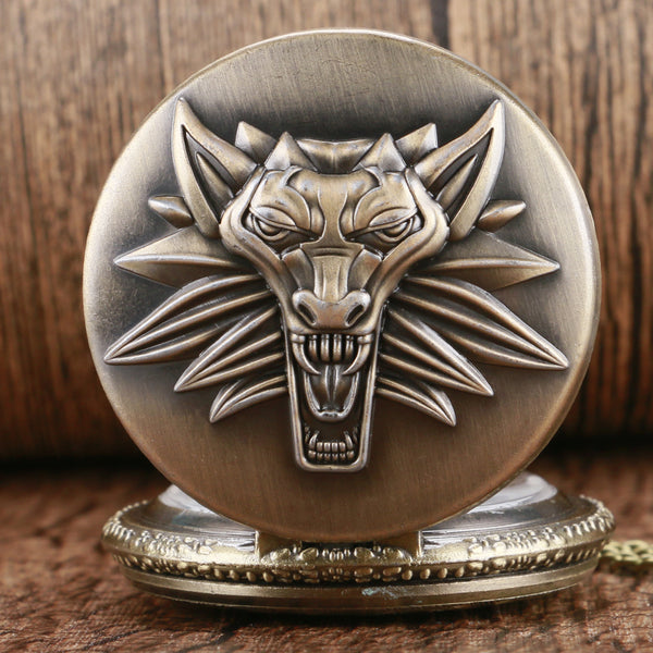 Wolf Pocket Watch Necklace