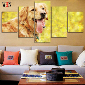 Grassland Dog Wall Canvas (No Framed)