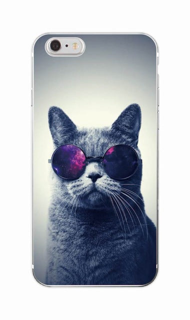 Cool Glasses Cat Soft Case For iPhone and Samsung