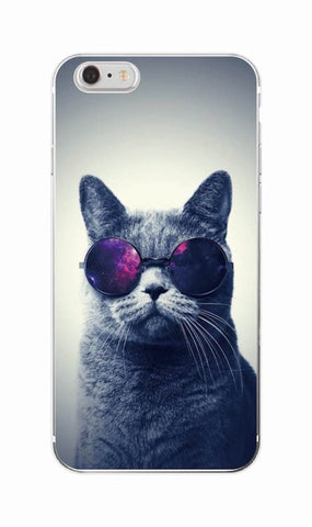 Cool Glasses Cat Soft Case For iPhone and Samsung