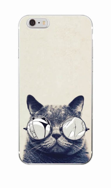 Fanny Glasses Cat Soft Case For iPhone and Samsung