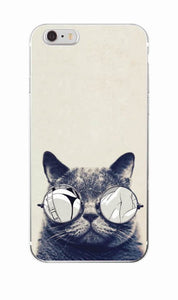 Fanny Glasses Cat Soft Case For iPhone and Samsung