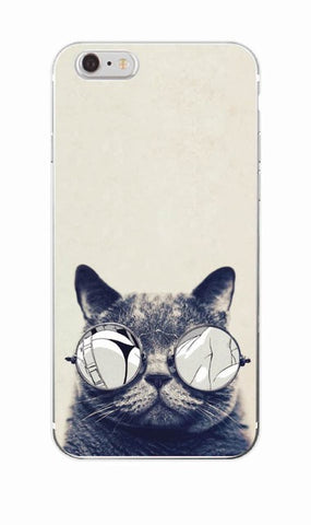 Fanny Glasses Cat Soft Case For iPhone and Samsung