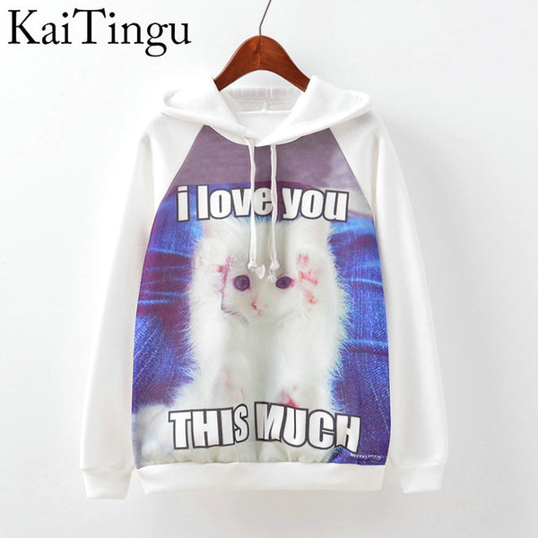 Cool Cat Art Woman Hoodies