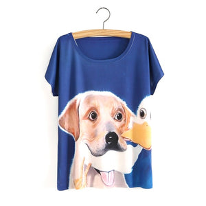 Cute Dog Duck Women Tshirt