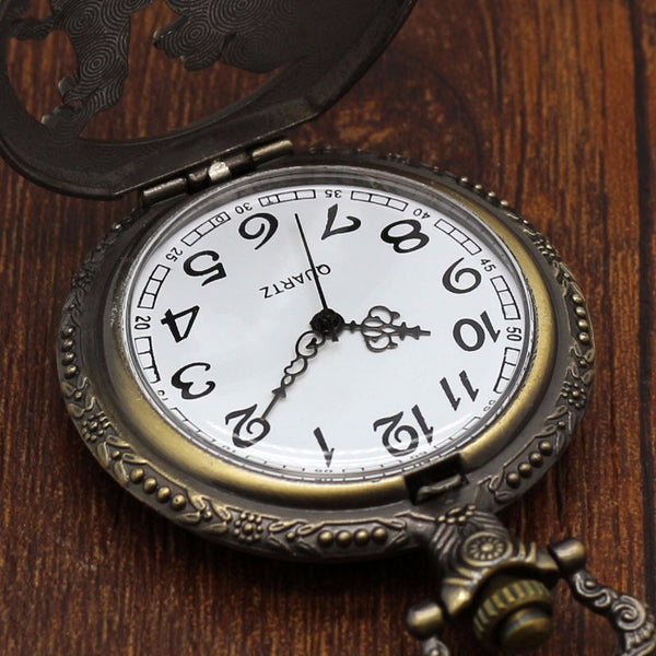 Pocket Watch Bronze Horse Hollow