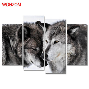 Modern Wolf Canvas Painting (Not Framed)
