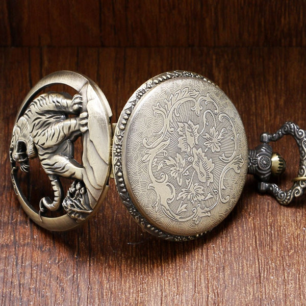 Tiger Hollow Pocket Watch