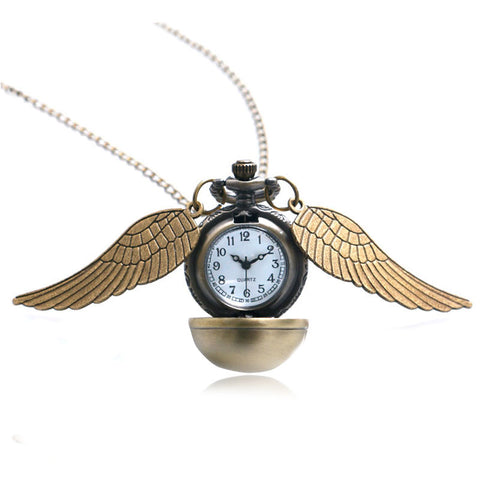 Bronze Gold Bird Ball Shaped Pocket Watch