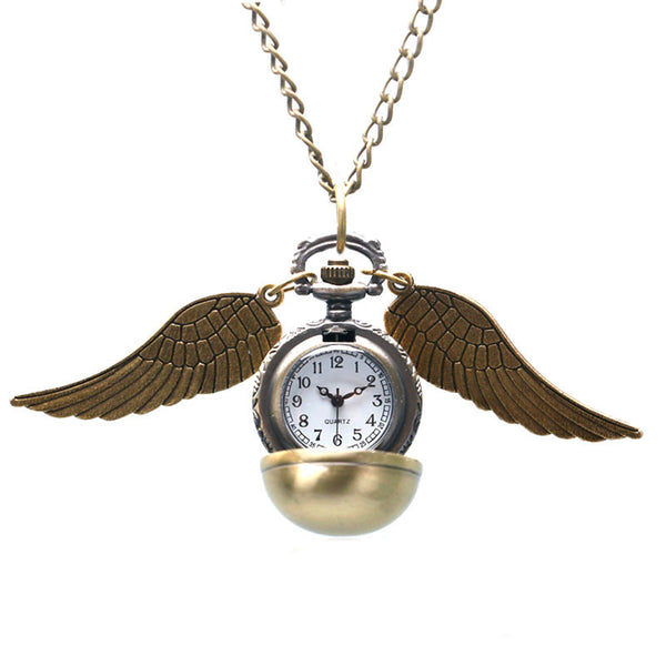 Bronze Gold Bird Ball Shaped Pocket Watch