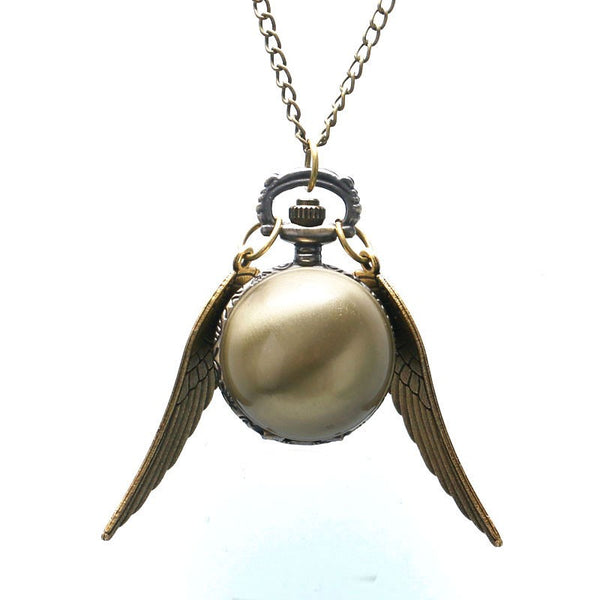 Bronze Gold Bird Ball Shaped Pocket Watch