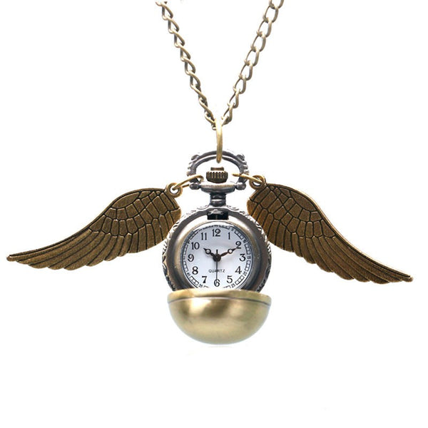 Bronze Gold Bird Ball Shaped Pocket Watch
