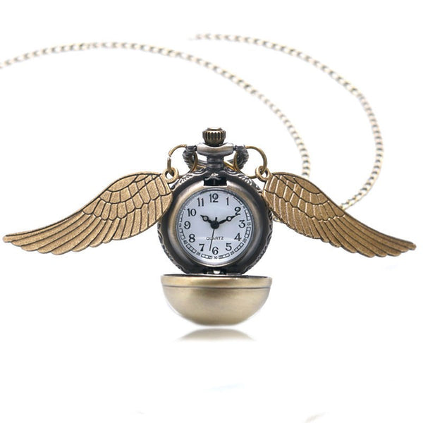 Bronze Gold Bird Ball Shaped Pocket Watch