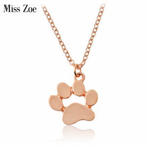 Mini Hollow Dog Paw Claw Pendant Necklaces