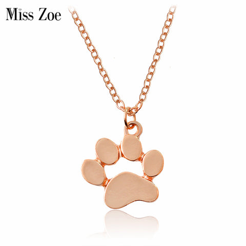 Mini Hollow Dog Paw Claw Pendant Necklaces