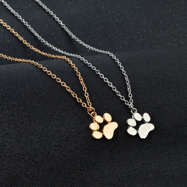 Mini Hollow Dog Paw Claw Pendant Necklaces