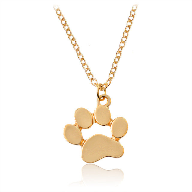 Mini Hollow Dog Paw Claw Pendant Necklaces