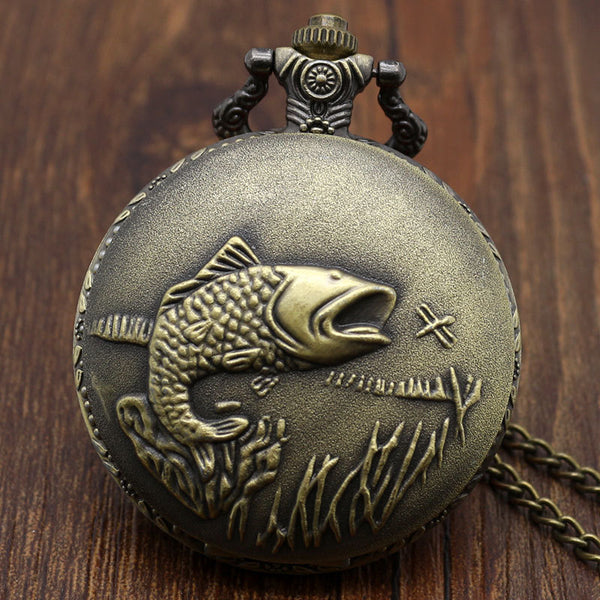 Hot Selling Fishing Fish Pocket Watch