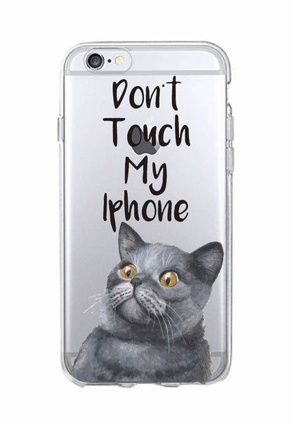 Do't Touch My Cute Cat Soft Phone Case For iPhone and Samsung