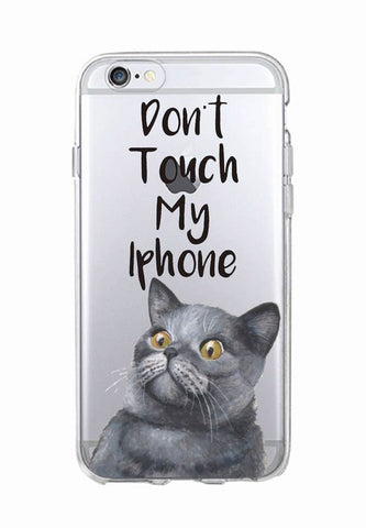 Do't Touch My Cute Cat Soft Phone Case For iPhone and Samsung