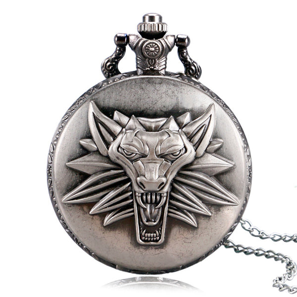Wolf Pocket Watch Necklace