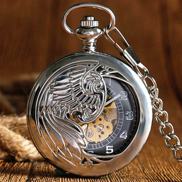 Cool Silver Phoenix Exquisite Pocket Watch