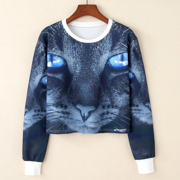 Casual Cat Woman Long Sleeve