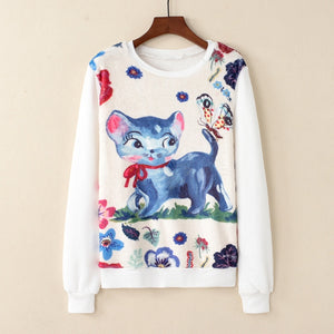 Little Cute Cat Woman Hoodie