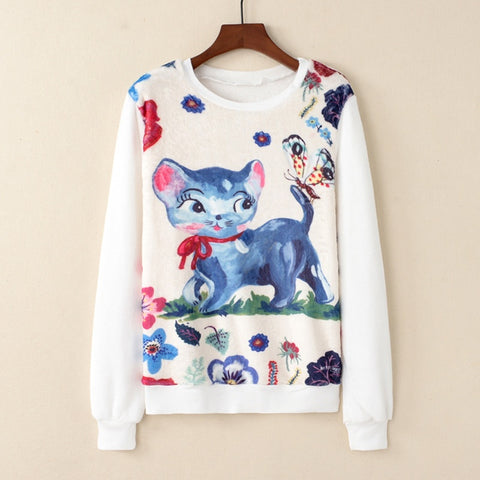 Little Cute Cat Woman Hoodie