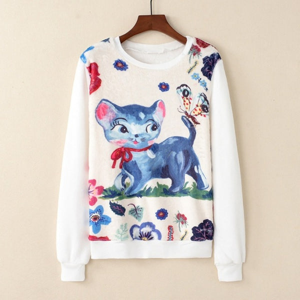 Little Cute Cat Woman Hoodie