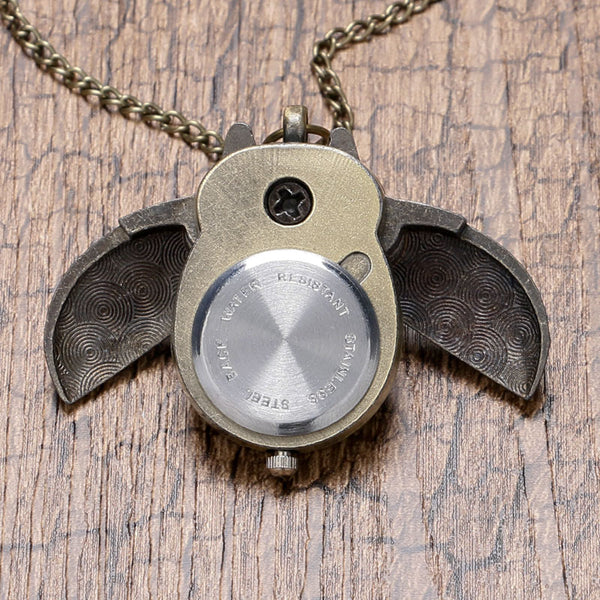 Cute Night Owl Necklace Pocket Watch