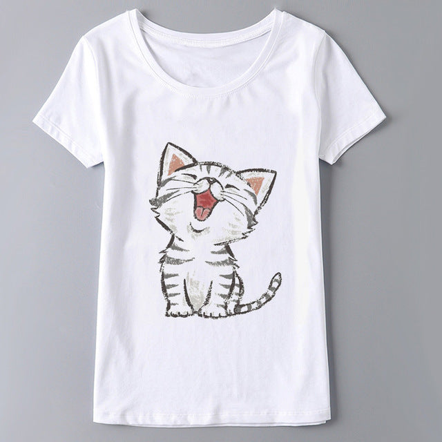Casual Cat Woman T Shirt Collections