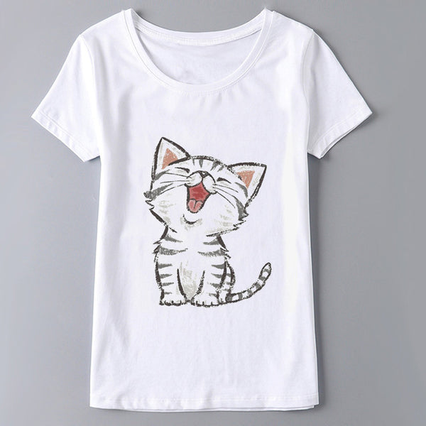 Casual Cat Woman T Shirt Collections