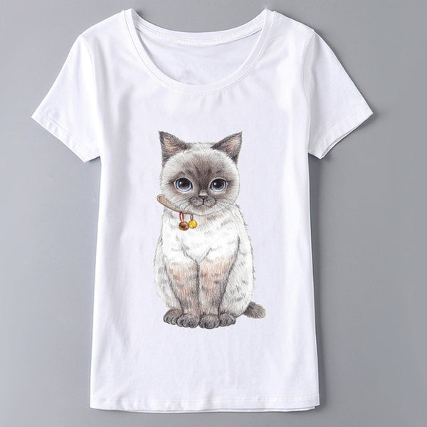 Casual Cat Woman T Shirt Collections