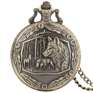 Awesome Wolves Tribe Watches Necklace