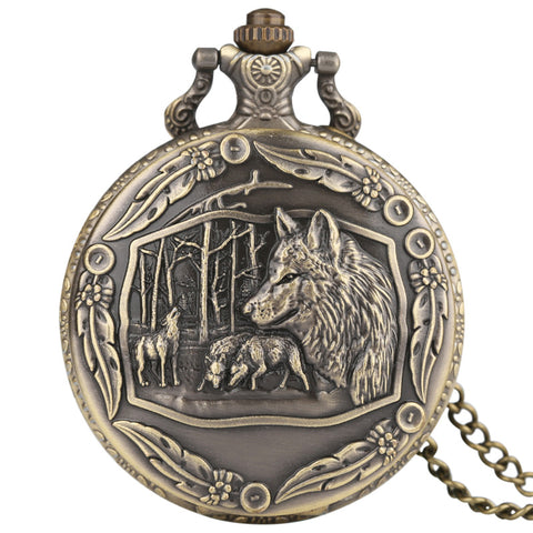 Awesome Wolves Tribe Watches Necklace