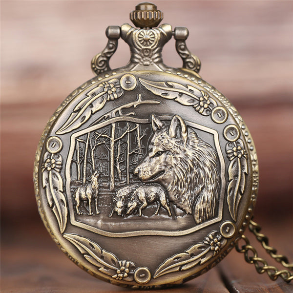 Awesome Wolves Tribe Watches Necklace