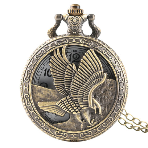 Flying Hunting Eagle Pocket Watch