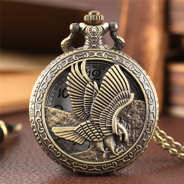 Flying Hunting Eagle Pocket Watch
