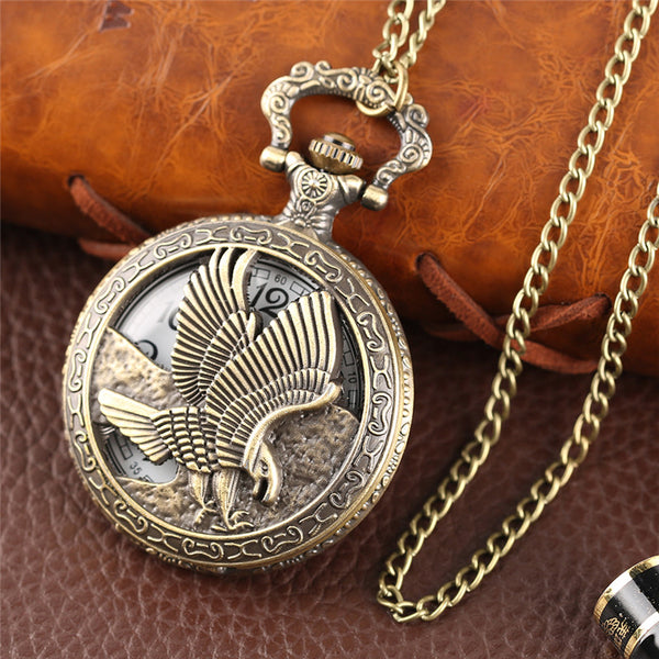 Flying Hunting Eagle Pocket Watch